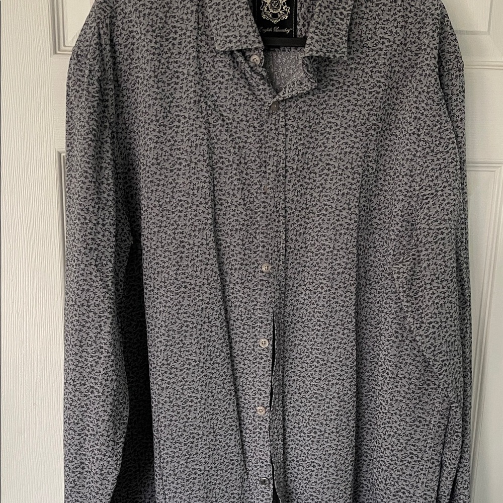 English Laundry Black and Gray Patterned Shirt